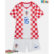 Camiseta Croacia Mario Pasalic #15 Primera Equipación para niños Mundial 2026 manga corta (+ pantalones cortos)